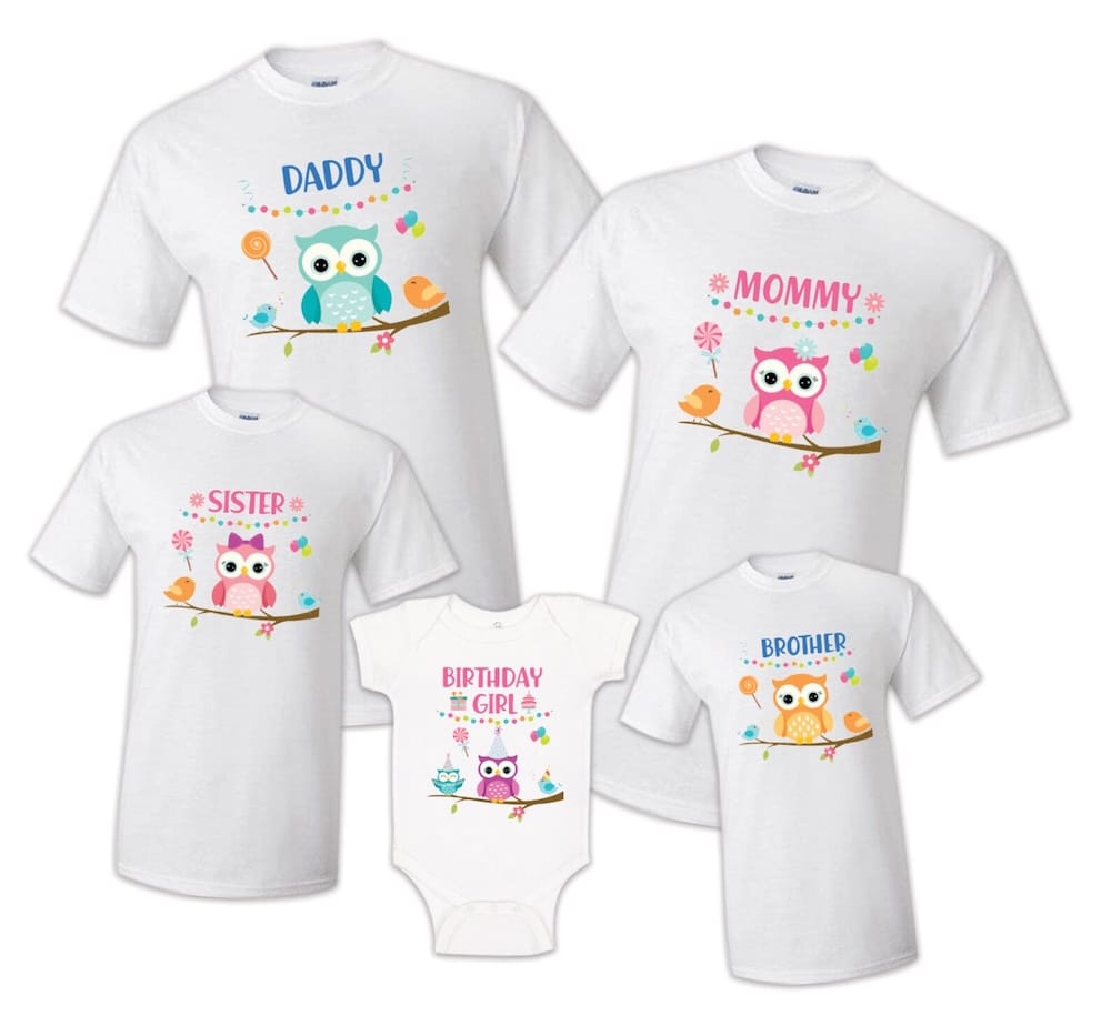 Family Matching Owl Birthday Party T-shirts