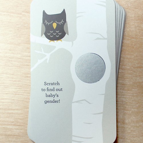 Owl Themed Baby Gender Reveal Scratch OFF Cards