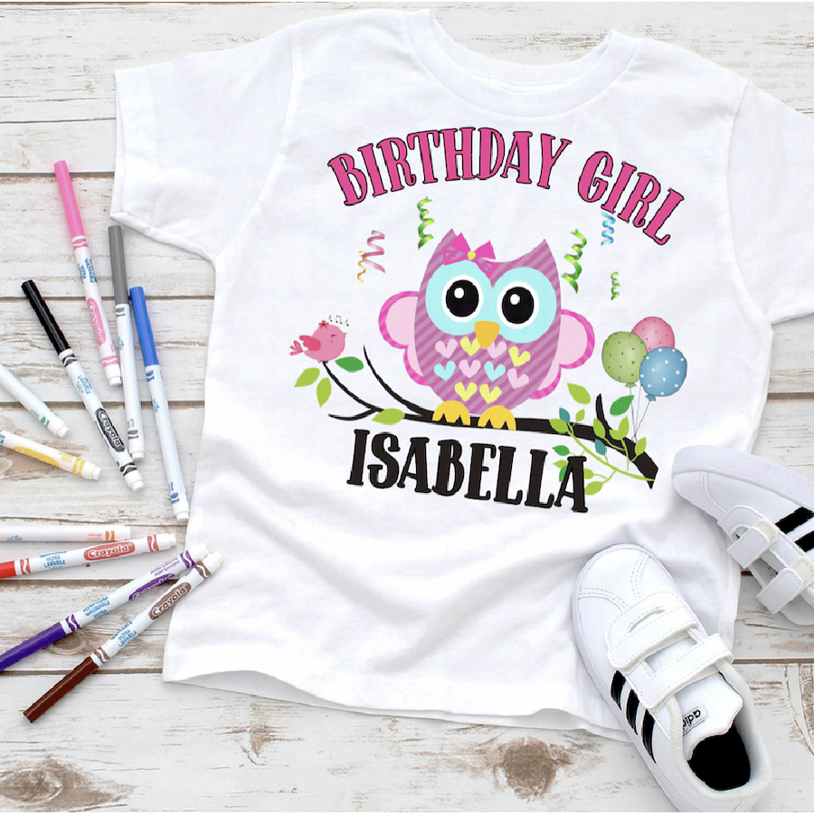 Personalized Owl Birthday Family Shirts