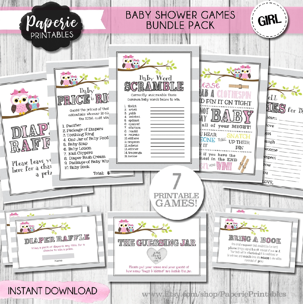 Printable Owl Party Games