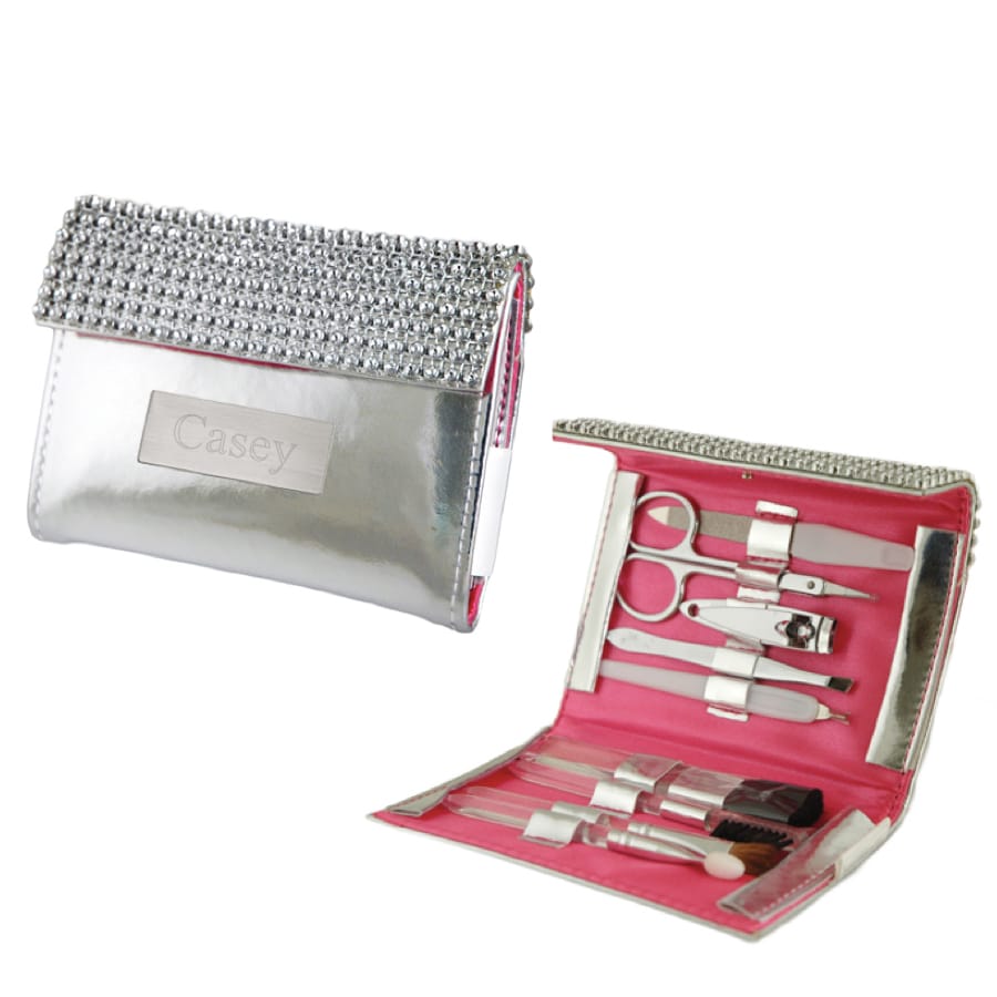 Rhinestone Makeup and Manicure Set in Mini Purse