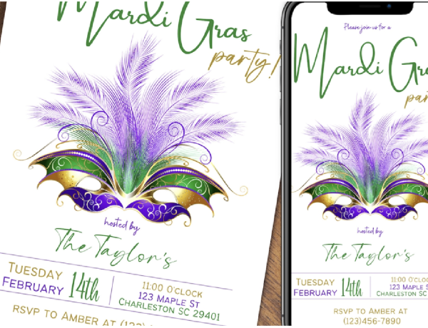 Mardi Gras Party Invitations