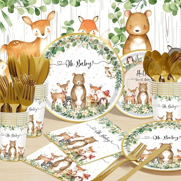 Woodland Baby Shower Party Supplies