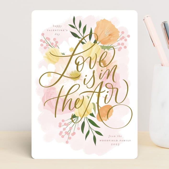Flowers and Love Valentines Day Card