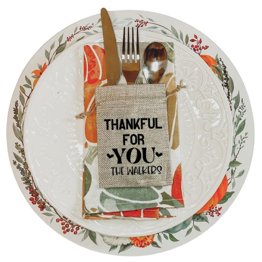 Thankful for You Thanksgiving Silverrware Holder