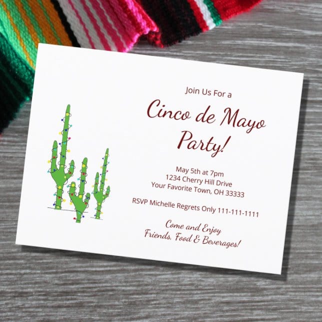 Desert Cactus Cinco de Mayo Fiesta Party Invitation