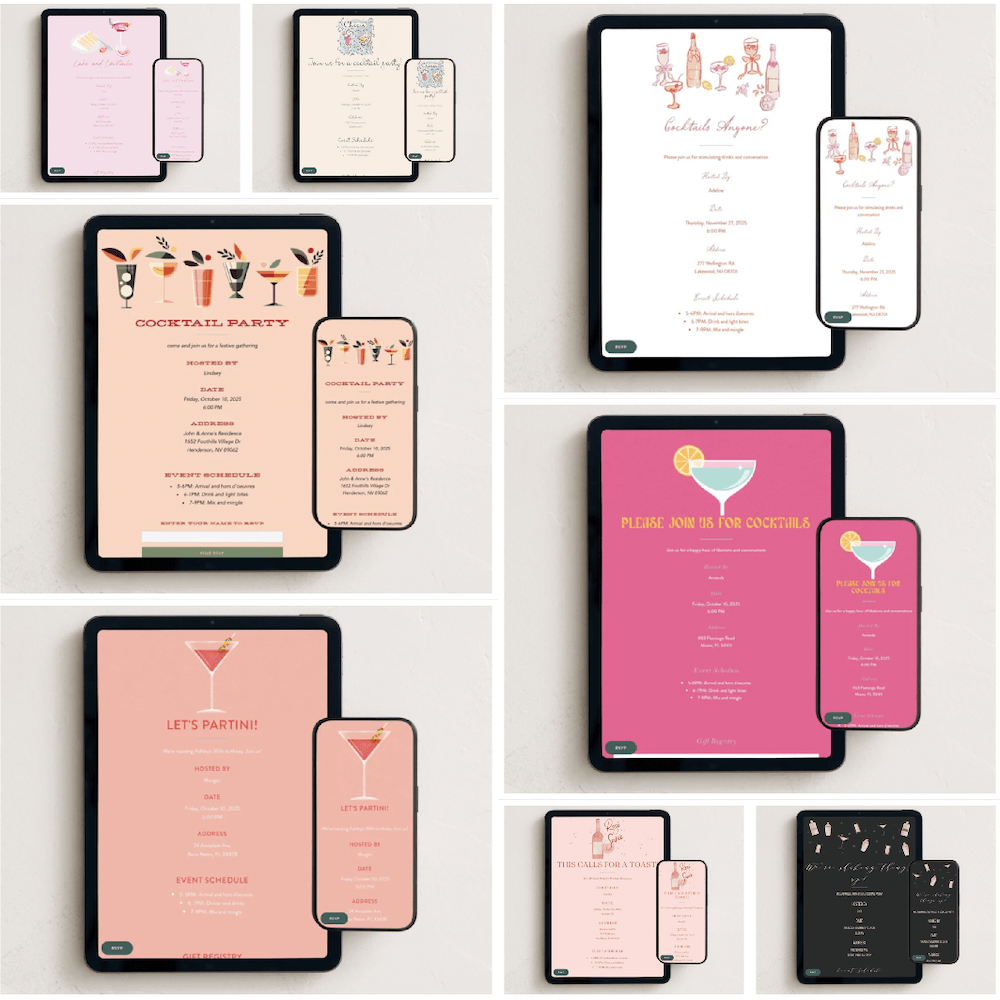 Free Ladies Night Cocktail Party Digital Invitations