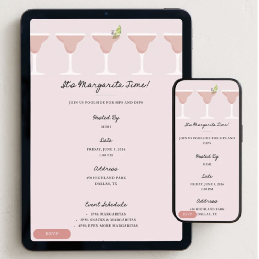 It's Margarita Time Cocktail Party Invitation