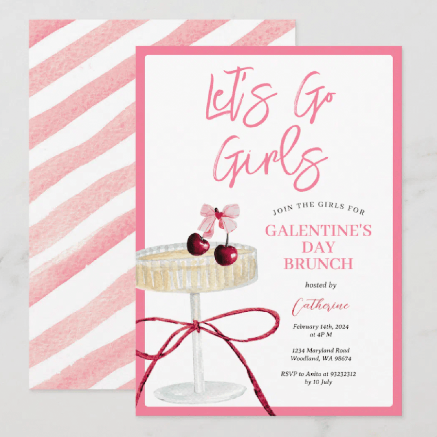 Let's Go Girls Pink Cherry Cocktail Brunch