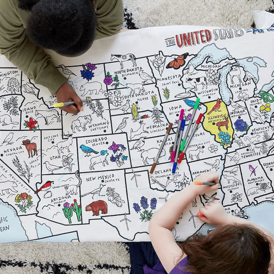 USA Coloring Tablecloth