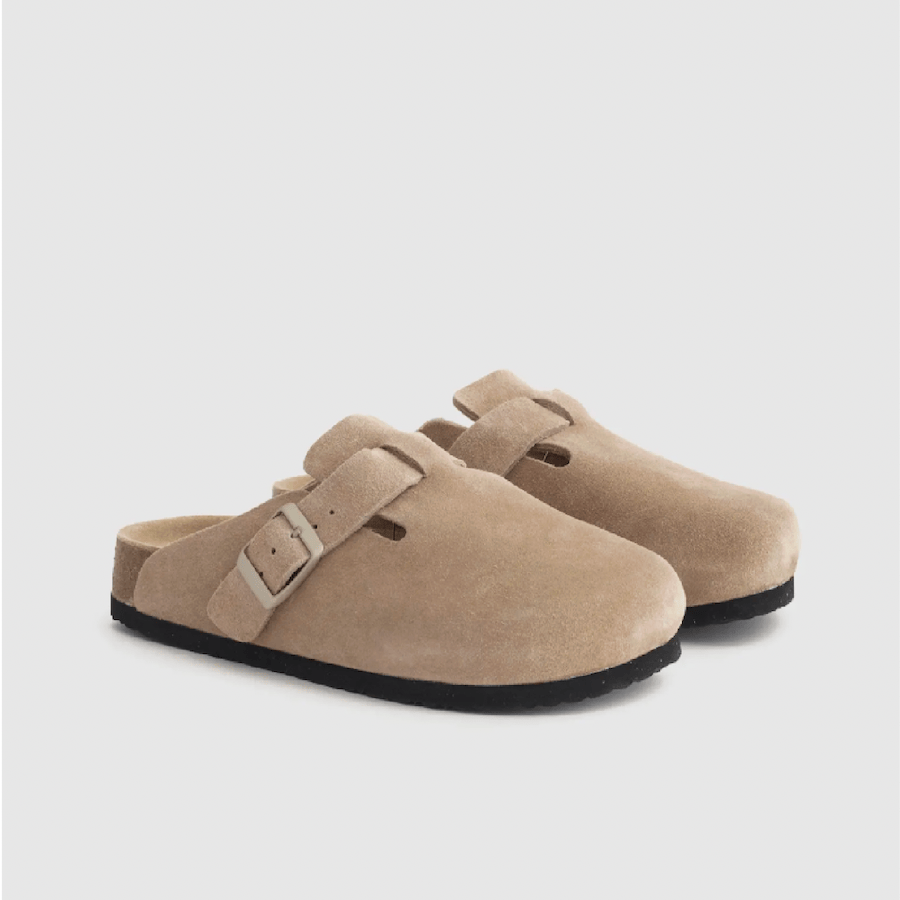 Water Repellent Suede Clog Mule